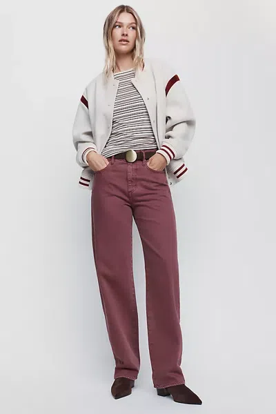 Amo Billie High Rise Straight Relaxed Jeans In Blue