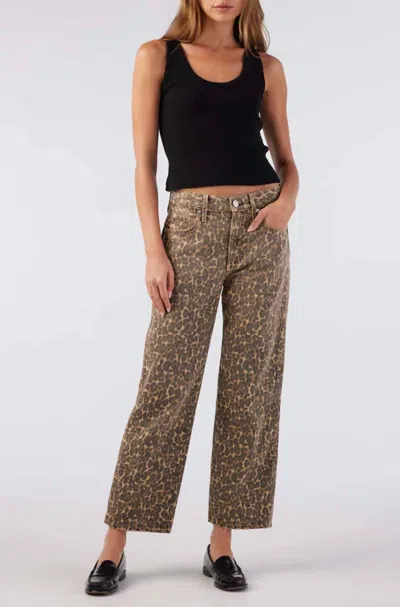 Amo Leopard-print Straight-leg Jeans In Gold