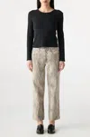 Amo Billie Python Jean In Cloud Grey In Animal Print