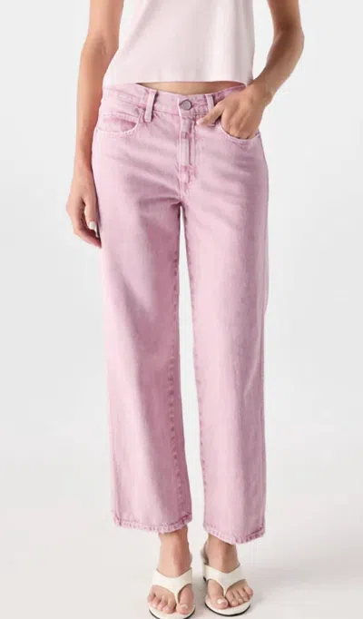Amo Billie Wide Straight Leg Jeans In Rose In Pink