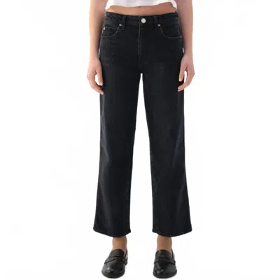 Amo Billie Wide Straight Leg Jeans In So Good Black