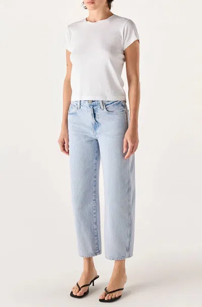 Amo Christie High Rise Cropped Jeans In Stone In Blue