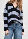 Amo Christina Stipe Sweater In Bluebird