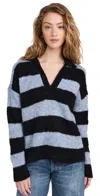 Amo Cristina Stripe Sweater Blue Bird In Blue Bird