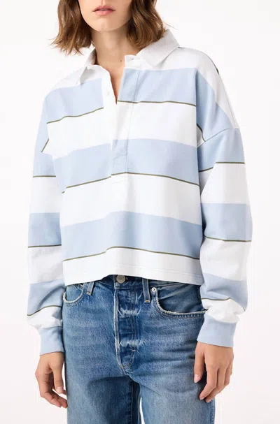 Amo Crop Annie Rugby Top In Sky