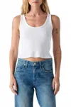 Amo Crop Rib Tank Top In White In White