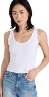 Amo Crop Rib Tank Top In White In White