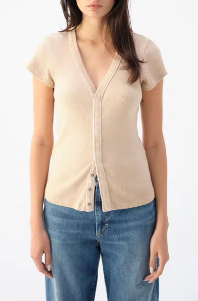 Amo Denim Amour Rib Tee In Neutral