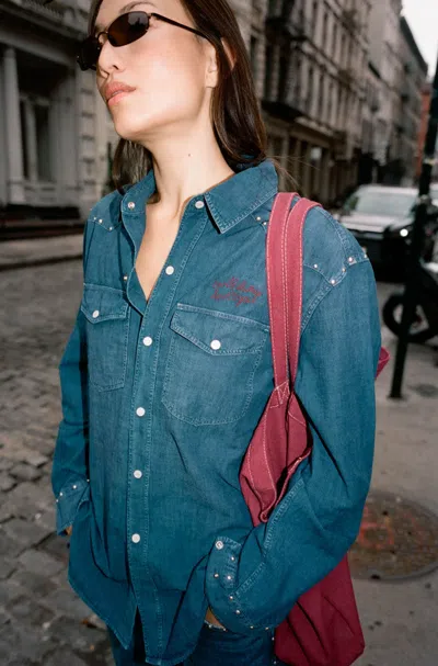 Amo Denim Angela Shirt Stud In Blue