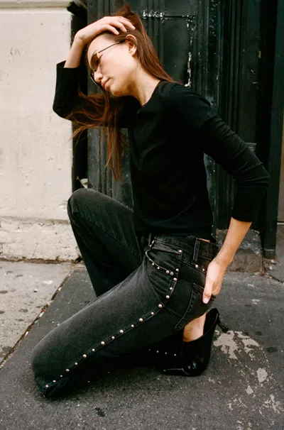 Amo Denim Annette Stud In Black
