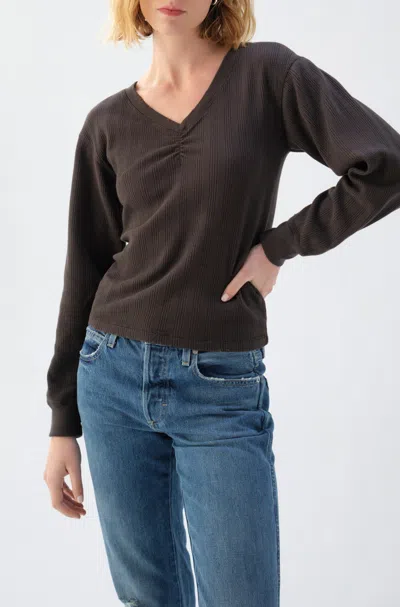 Amo Denim Beau Waffle Knit In Gray