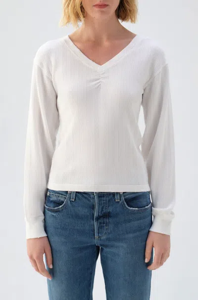Amo Denim Beau Waffle Knit In White