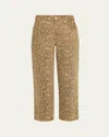 Amo Denim Billie Cropped Leopard Jeans In Leopard