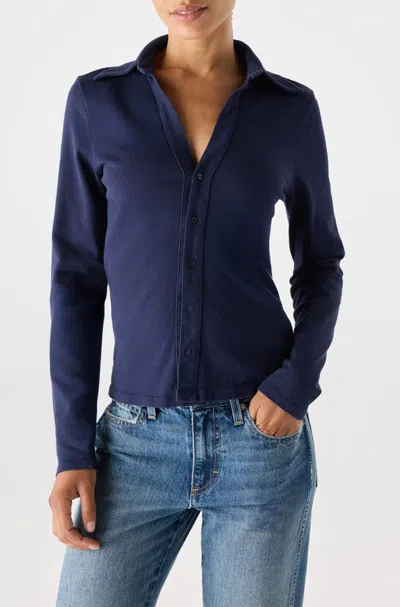 Amo Denim Carolyn Top In Blue