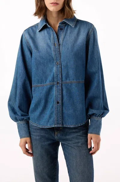 Amo Denim Dominique Shirt In Eternity In Blue