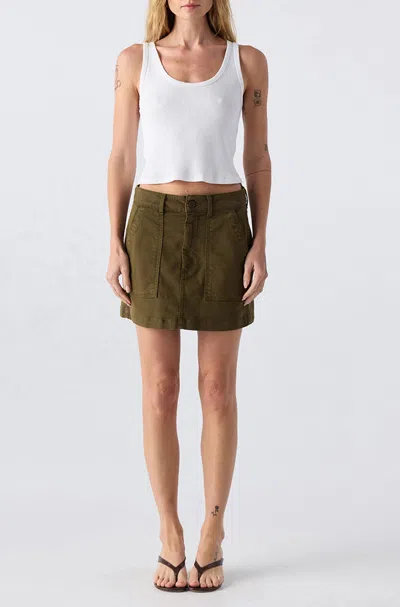 Amo Denim Easy Slouch Skirt In Brown
