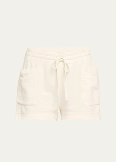 Amo Denim Eileen Knit Drawstring Shorts In White