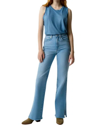 Amo Denim Liz Split Flare Jean In Infatuation In Multi