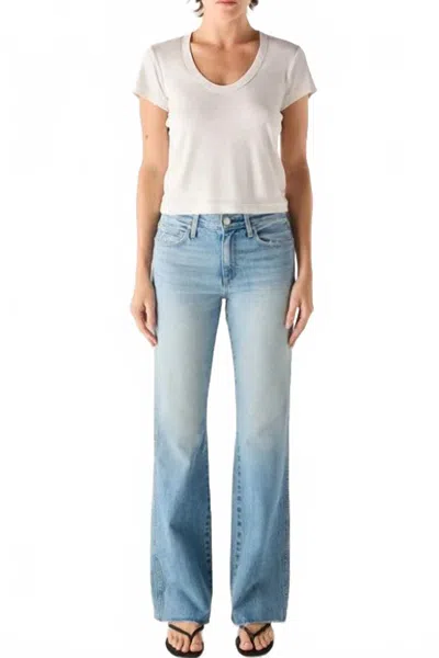 Amo Denim Marcenia Mid Rise Slouchy Bootcut Jean In Hush In Blue