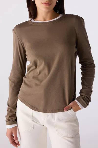 Amo Denim Quinn Long Sleeve In Burgundy