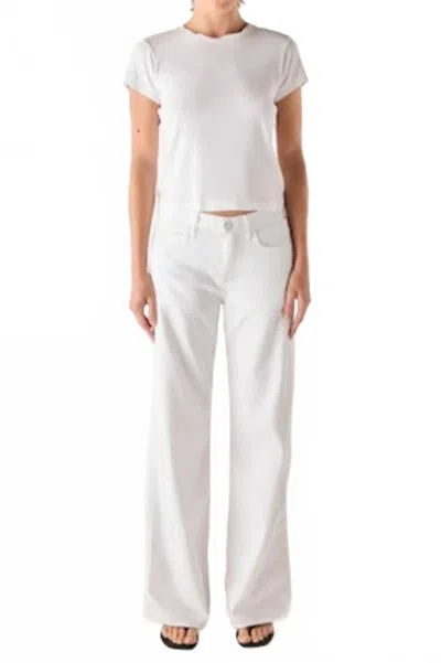 Amo Denim Marcenia Mid Rise Slouchy Bootcut Jean In Eggshell In White