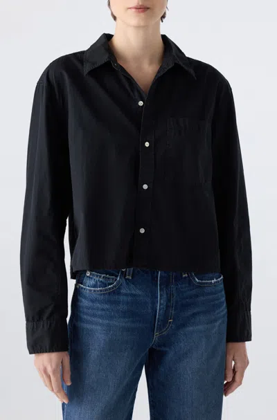 Amo Denim Ruth Crop Shirt In Black