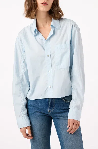 Amo Denim Ruth Crop Shirt In Blue