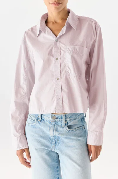 Amo Denim Ruth Crop Shirt In Pink