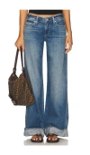 Amo Denim Sabine Cuff Wide Leg Jeans In Blue