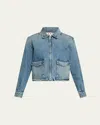 Amo Denim Sally Zip-front Denim Jacket In Moonstruck