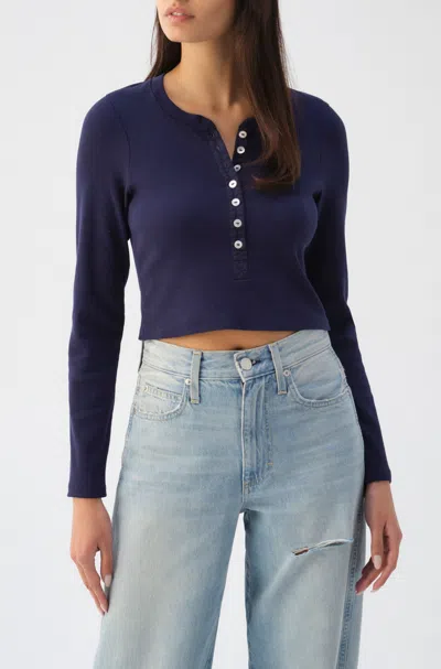 Amo Denim Sassy Henley In Blue