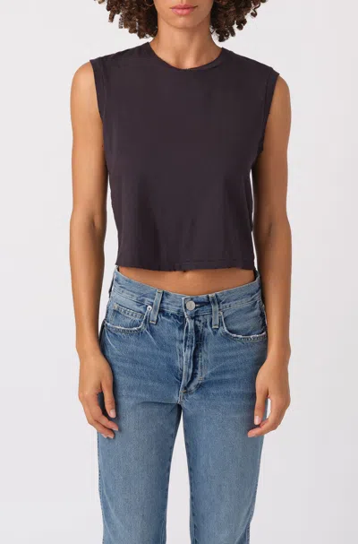 Amo Denim Sleeveless Babe Tee In Black