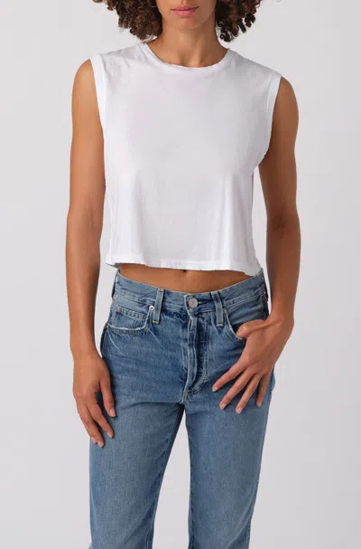 Amo Denim Sleeveless Babe Tee In White