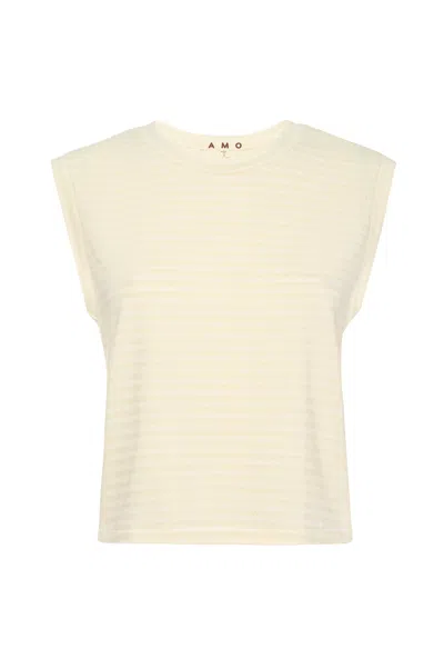 Amo Denim Sleeveless Babe Tee In Yellow