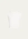 Amo Denim Sleeveless Cropped Babe Tee In White