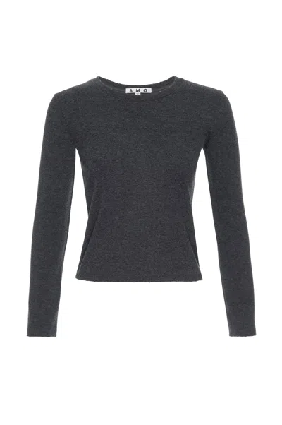 Amo Denim Slim Rib Tee In Gray
