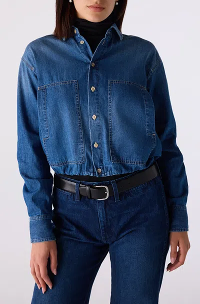 Amo Denim Thea Top In Blue