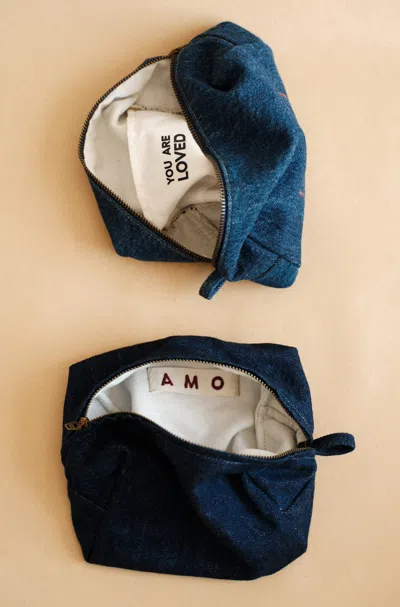 Amo Denim Touch Up Bag In Blue