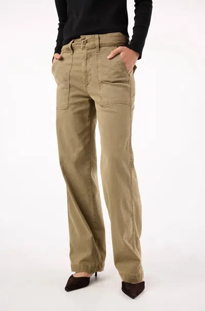 Amo Easy Army Slouched Trousers In Thyme In Brown