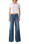 Amo Edith Wide Leg Trouser Pants In Romance In Blue