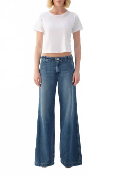 Amo Edith Wide Leg Trouser In Denim