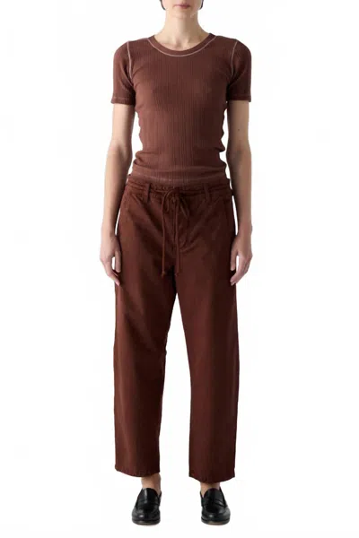 Amo Elaine Drawstring Pant In Cocoa In Brown
