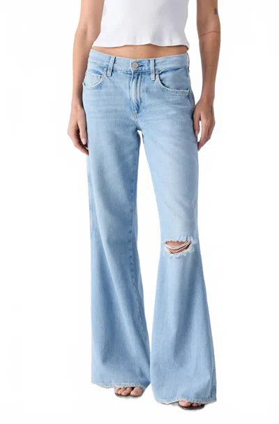 Amo Faith Flare Jeans In Summer Crush In Blue