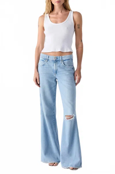 Amo Faith Flare Jeans In Summer Crush In Blue