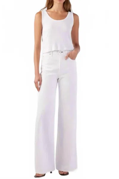 Amo Frida High Rise Wide Leg Jeans In Alabaster In White