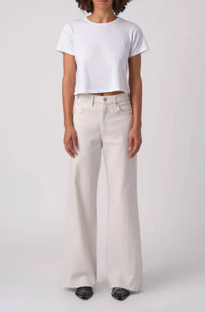 Amo Frida High-rise Wide Leg Denim In White Oak In Black