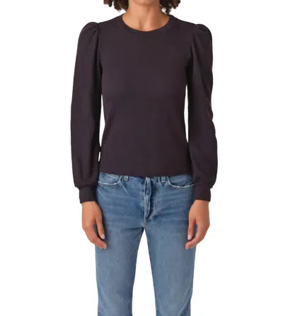 Amo Girly Thermal Top In Vintage Black In Purple