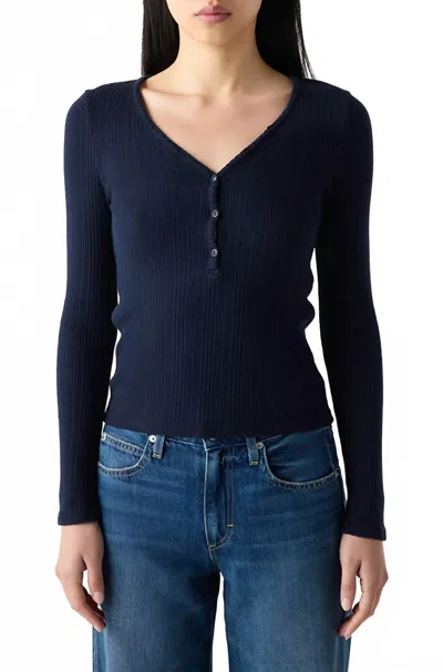 Amo Heartfelt Long Sleeve Top In Twilight In Blue