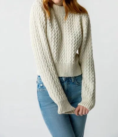 Amo Helen Crop Mock Sweater In Natural In White