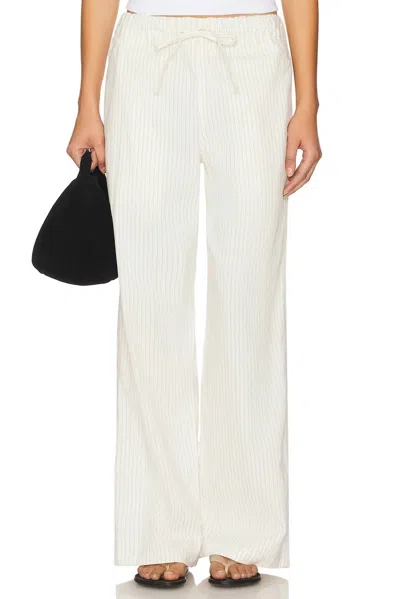 Amo Janis Pant In Bone Stripe In White